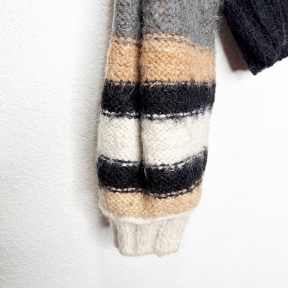 Free People Snowbird Sweater in Caramel Cannoli Combo Cozy Crop Boxy Wool Blend - Picture 13 of 13